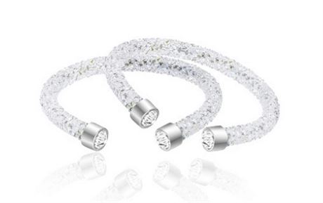 Bangle Bracelets with Swarovski Accents| Like New