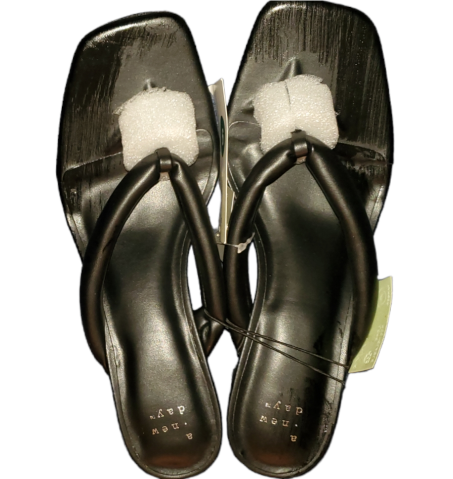 A New Day-Black Block Heel Sandals|New