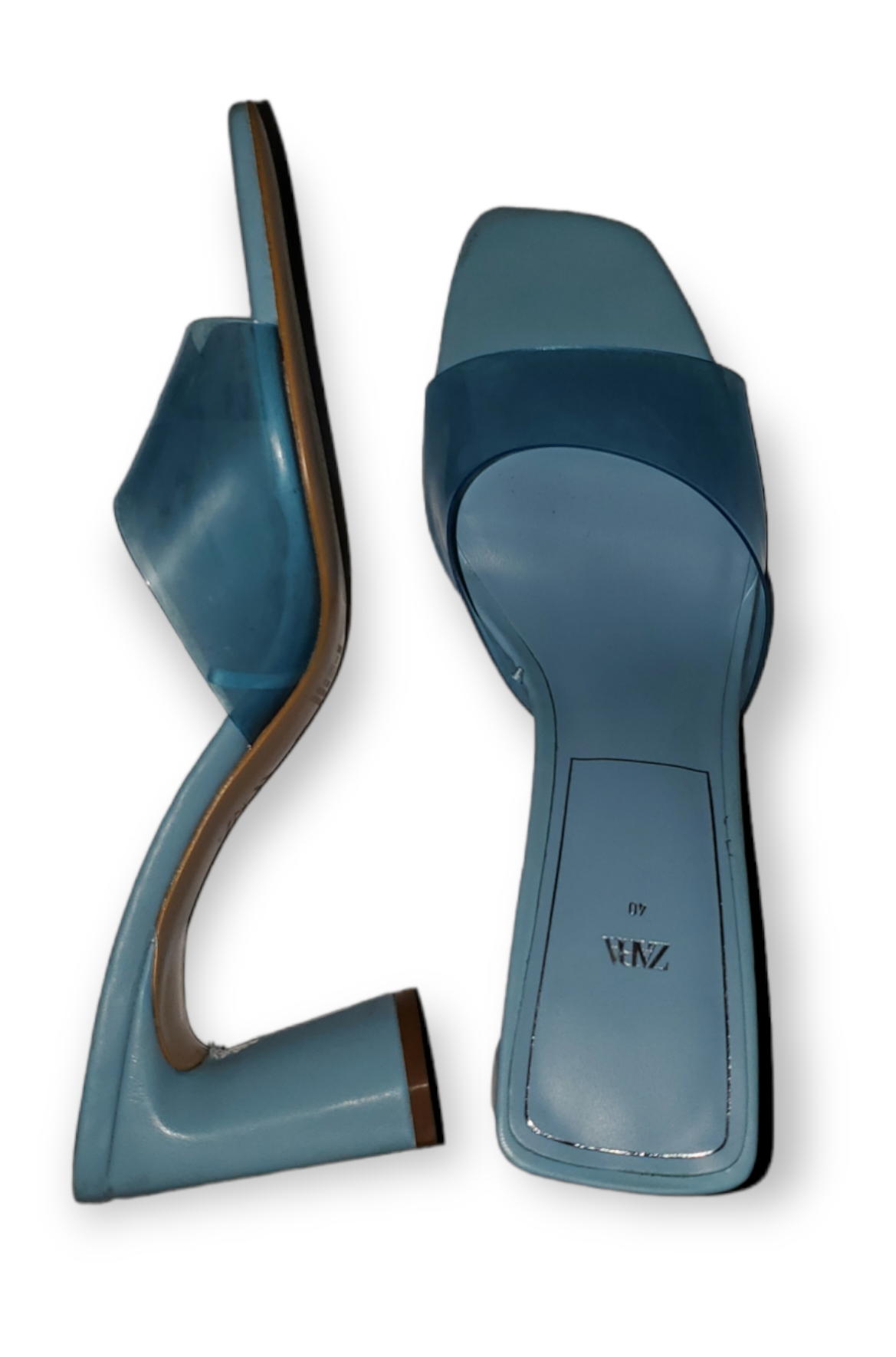 Zara Light Blue Block Heel|Used